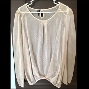 Off-white sheer top long sleeve